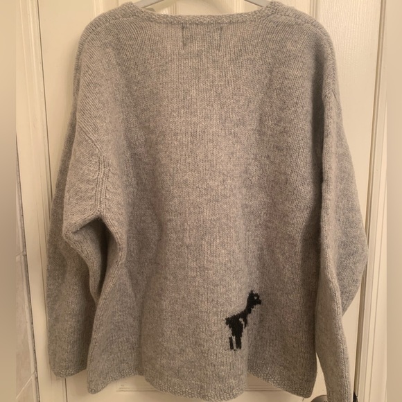✨WOOLRICH Vintage 90s Gray Wool Ram & Sheep Sweater Size XL - Picture 3 of 12